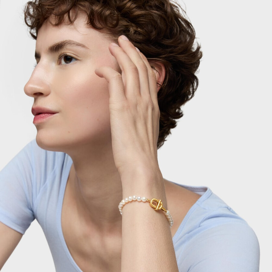 bracciale in perle coltivate con placcatura in oro 18kt su argento tous manifesto