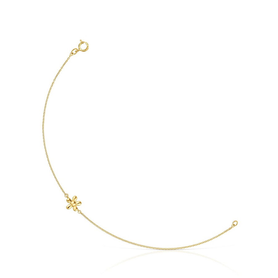 bracciale a catena con fiore e placcatura in oro 18kt su argento tous motifs