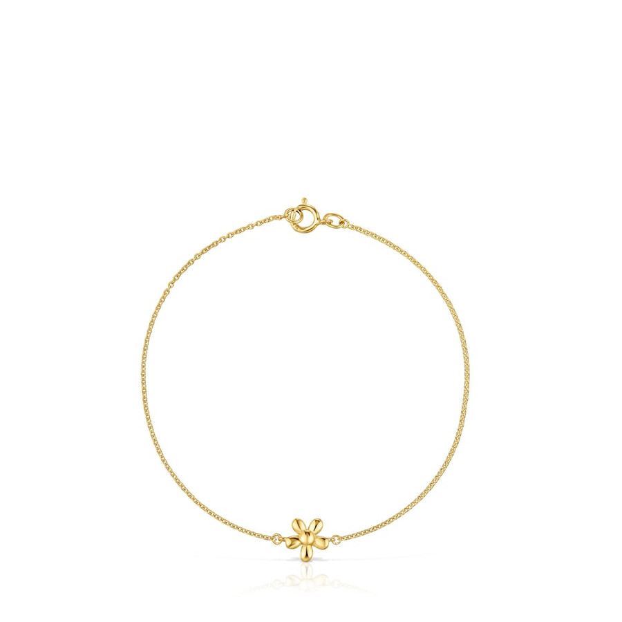 bracciale a catena con fiore e placcatura in oro 18kt su argento tous motifs