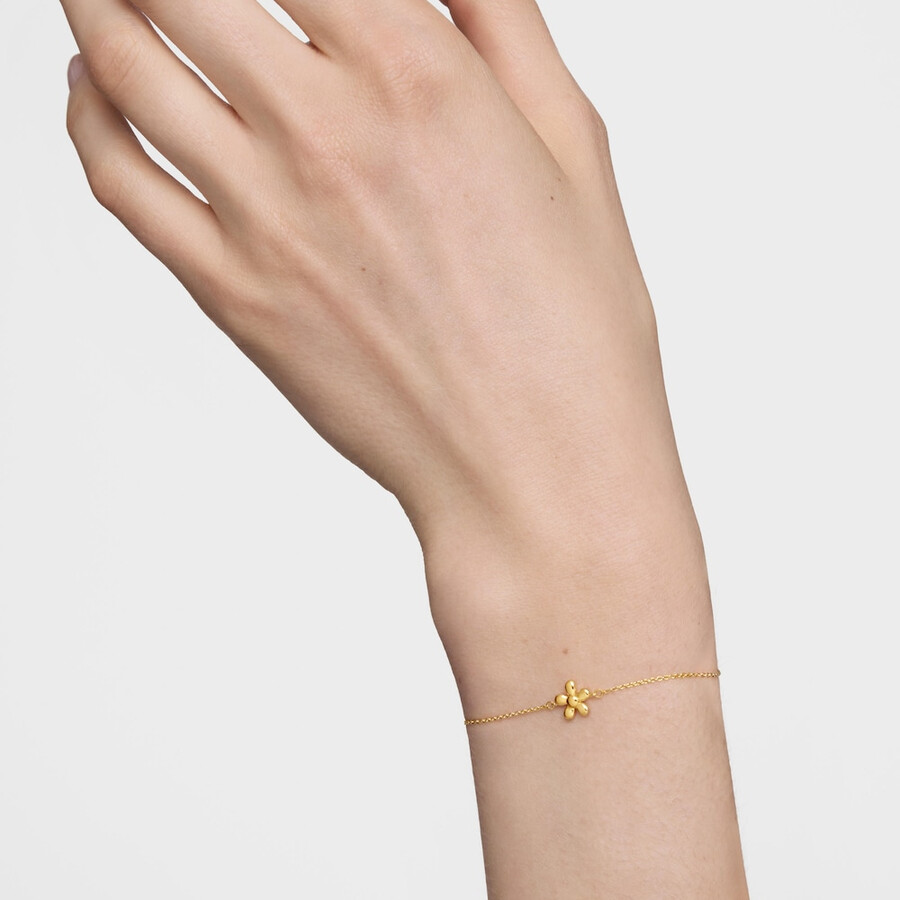bracciale a catena con fiore e placcatura in oro 18kt su argento tous motifs
