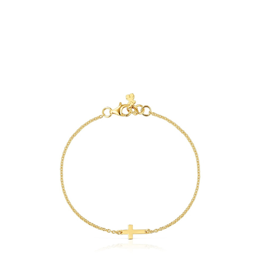 bracciale a catena con croce e placcatura in oro 18kt su argento tous motifs