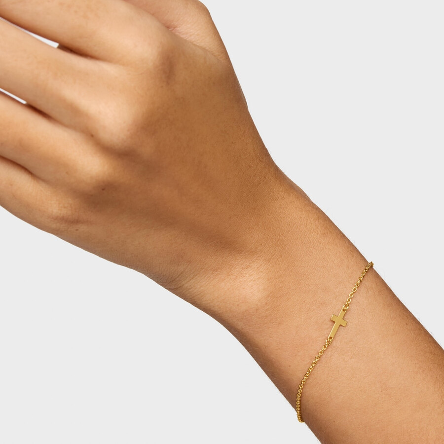 bracciale a catena con croce e placcatura in oro 18kt su argento tous motifs