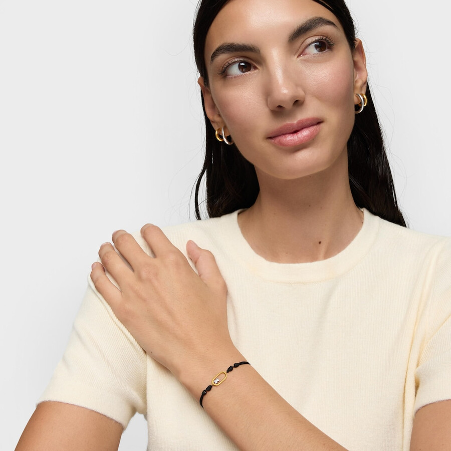 bracciale bicolore in nylon nero tous camille