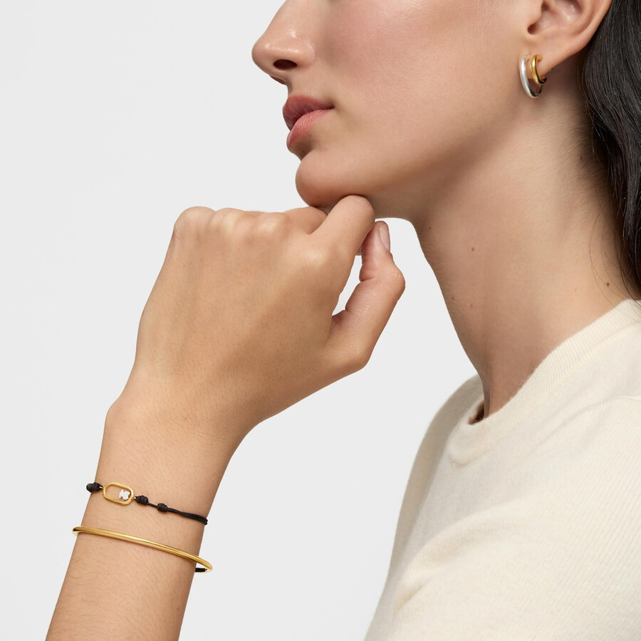 bracciale bicolore in nylon nero tous camille
