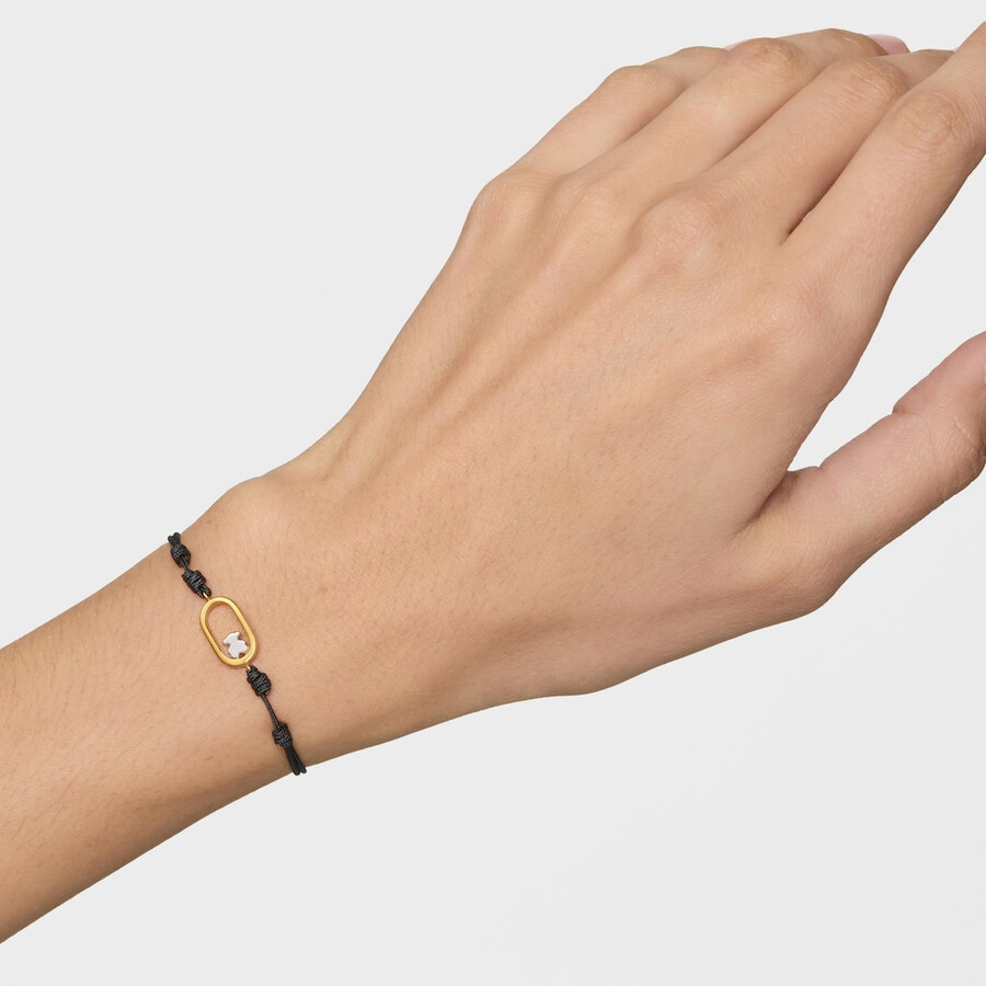 bracciale bicolore in nylon nero tous camille