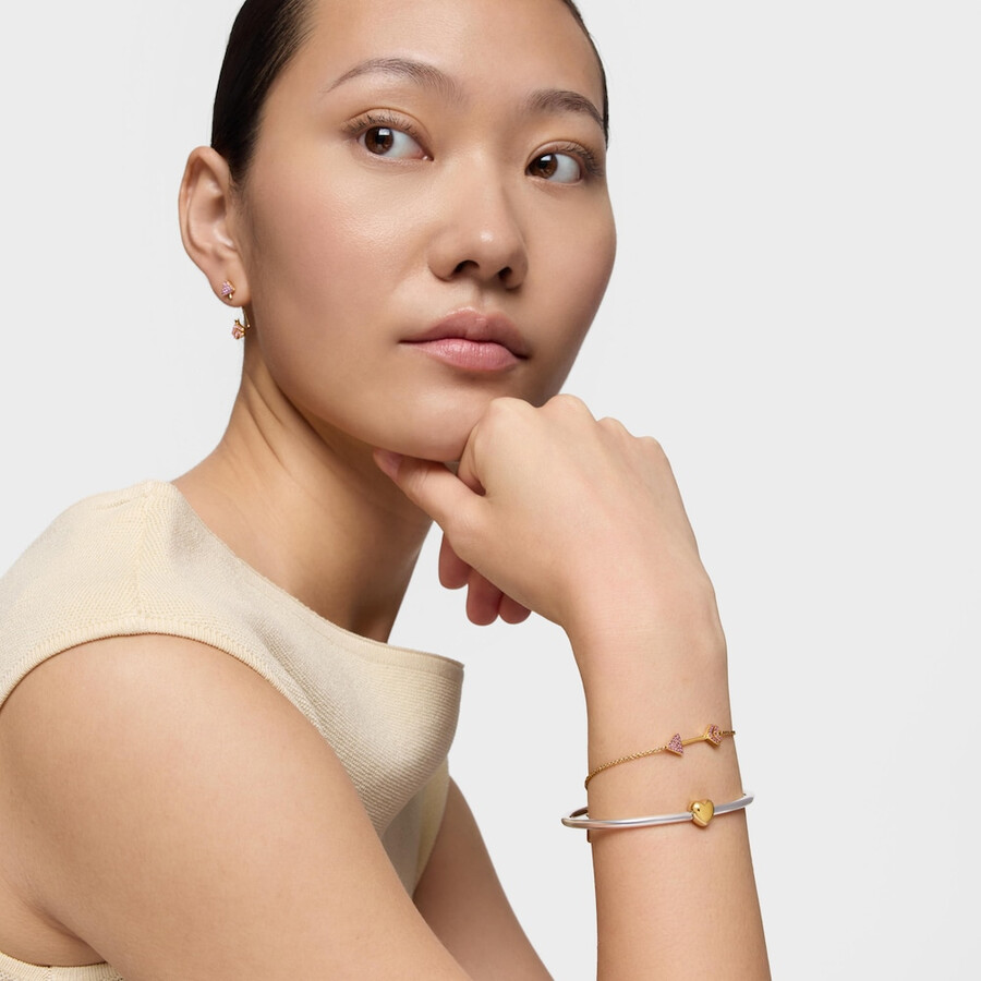 bracciale a catena con placcatura in oro 18kt su argento e rodoliti tous flechazo