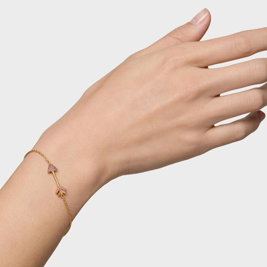 bracciale a catena con placcatura in oro 18kt su argento e rodoliti tous flechazo