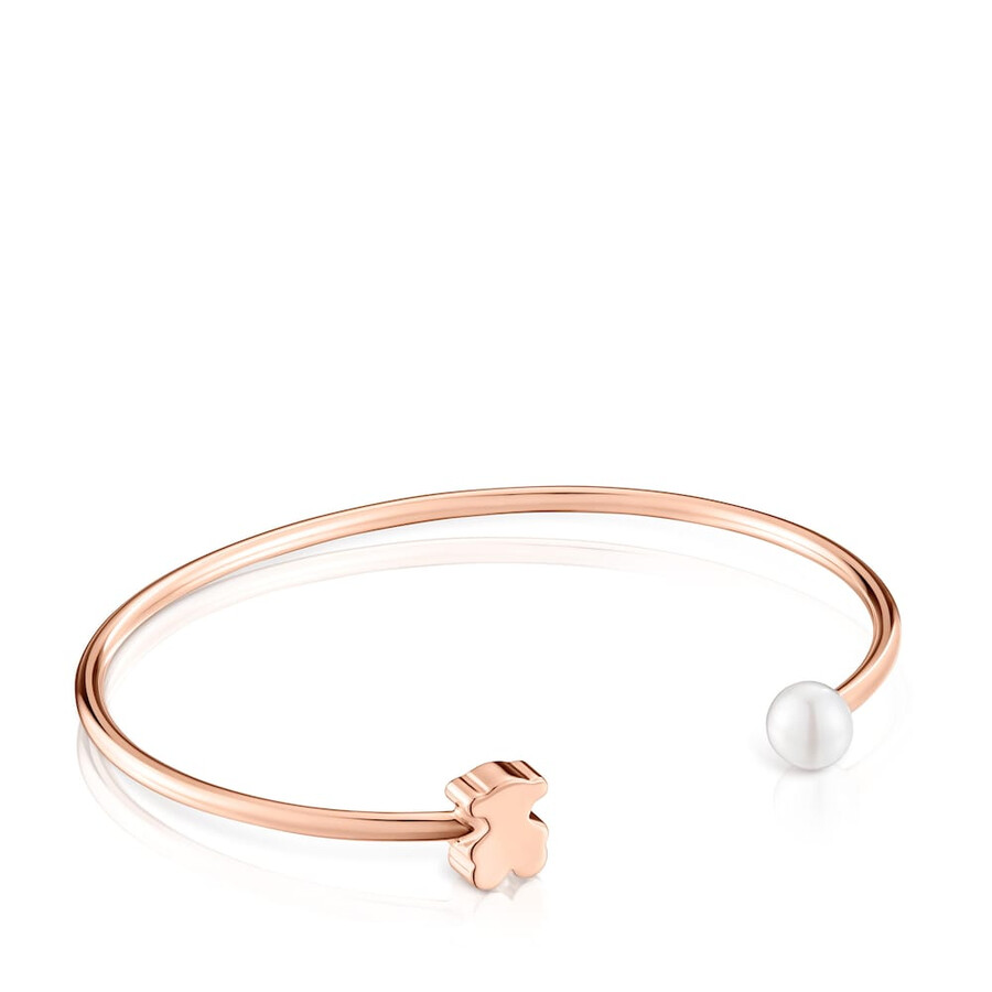 bracciale con placcatura in oro rosa 18 carati su argento e perle dacqua dolce coltivate tous sweet dolls