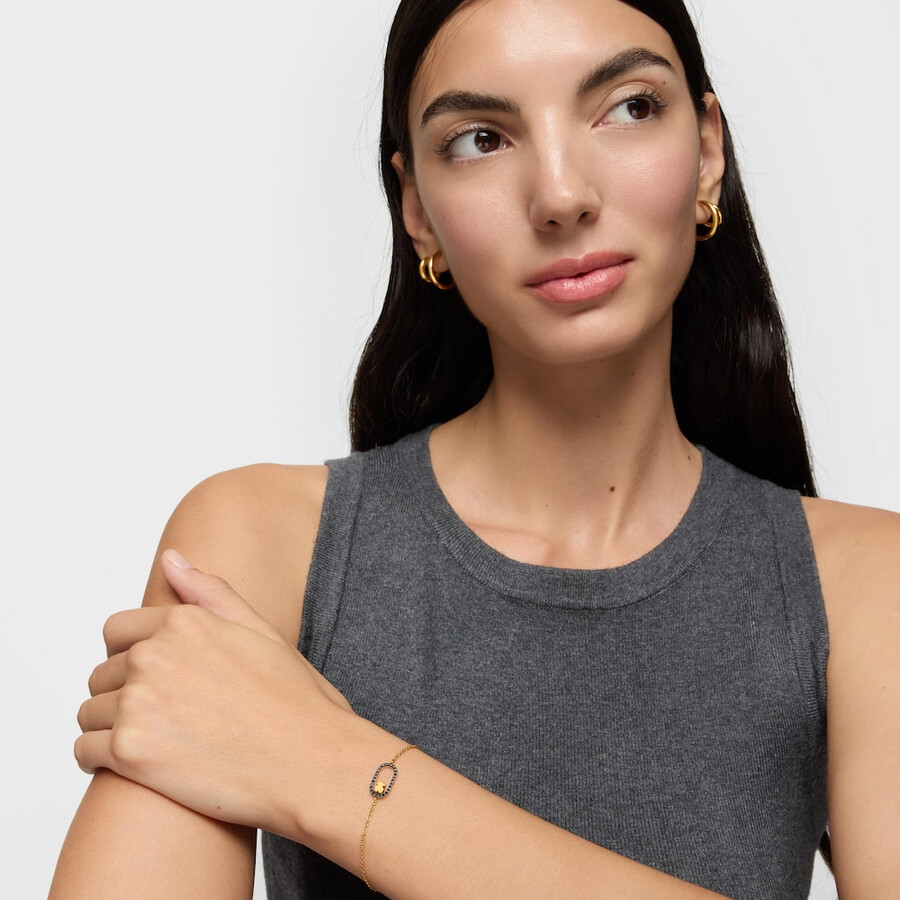 bracciale a catena con spinelli e placcatura in oro 18 kt su argento camille