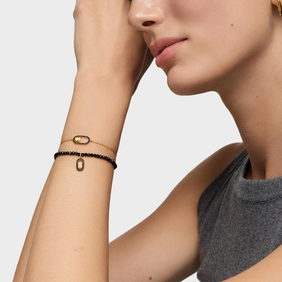 bracciale a catena con spinelli e placcatura in oro 18 kt su argento camille