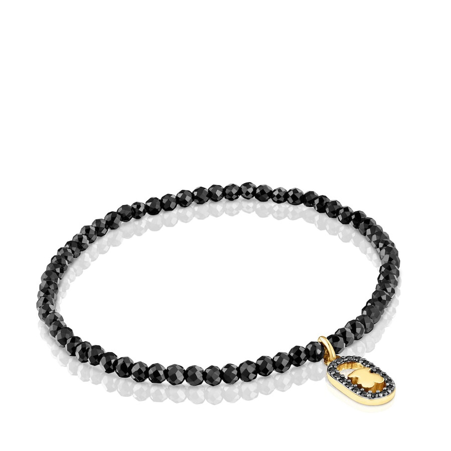bracciale elastico con spinelli e placcatura in oro 18kt su argento tous camille