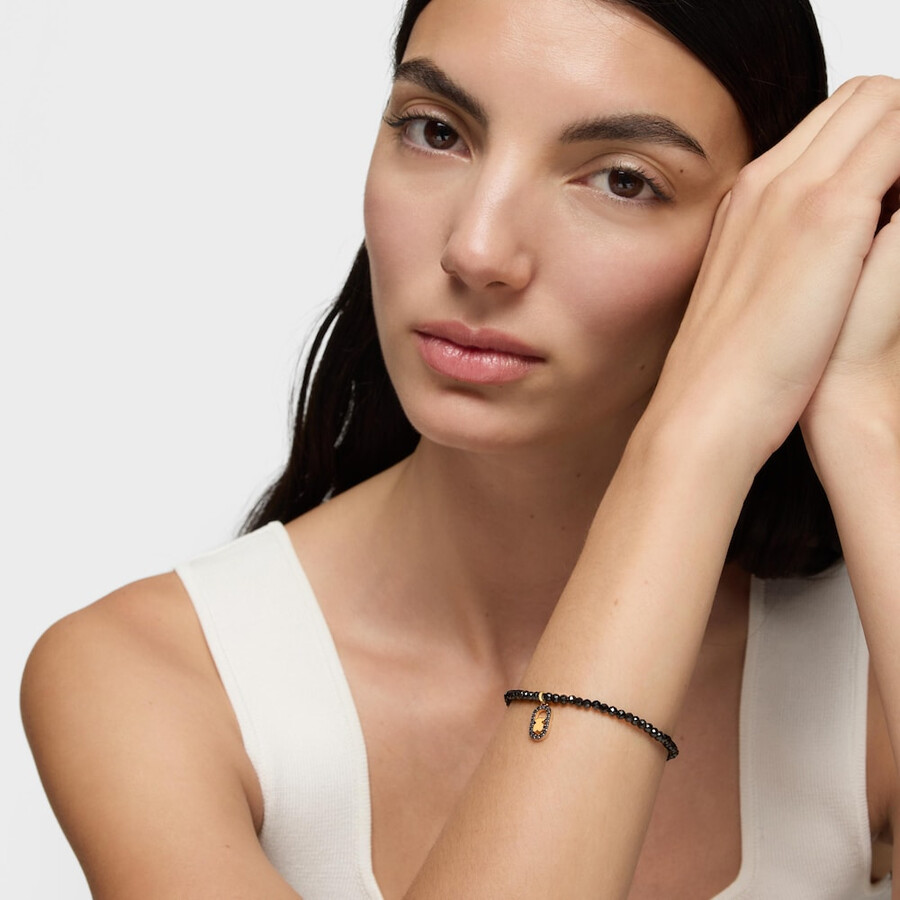 bracciale elastico con spinelli e placcatura in oro 18kt su argento tous camille
