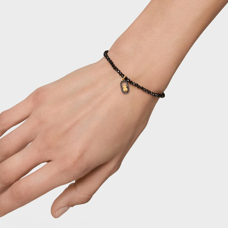 bracciale elastico con spinelli e placcatura in oro 18kt su argento tous camille