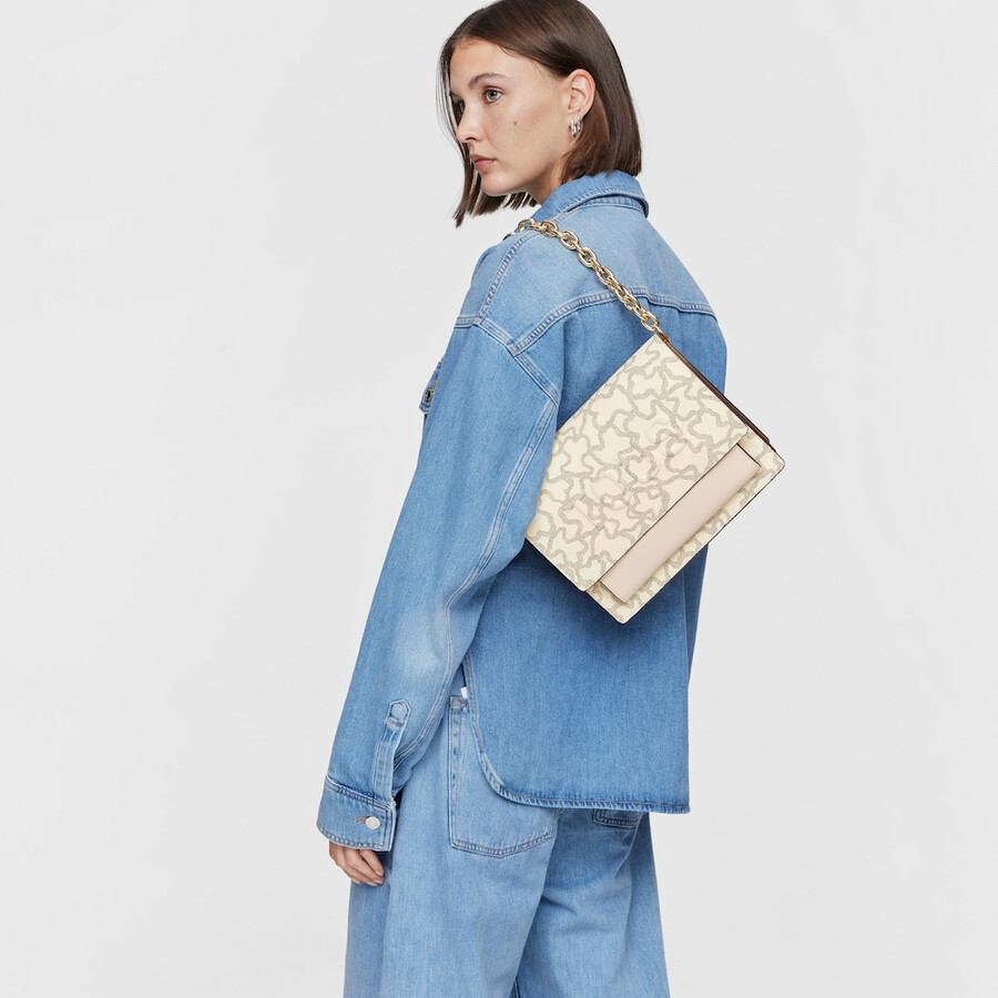 borsa a tracolla audree chain beige media kaos icon