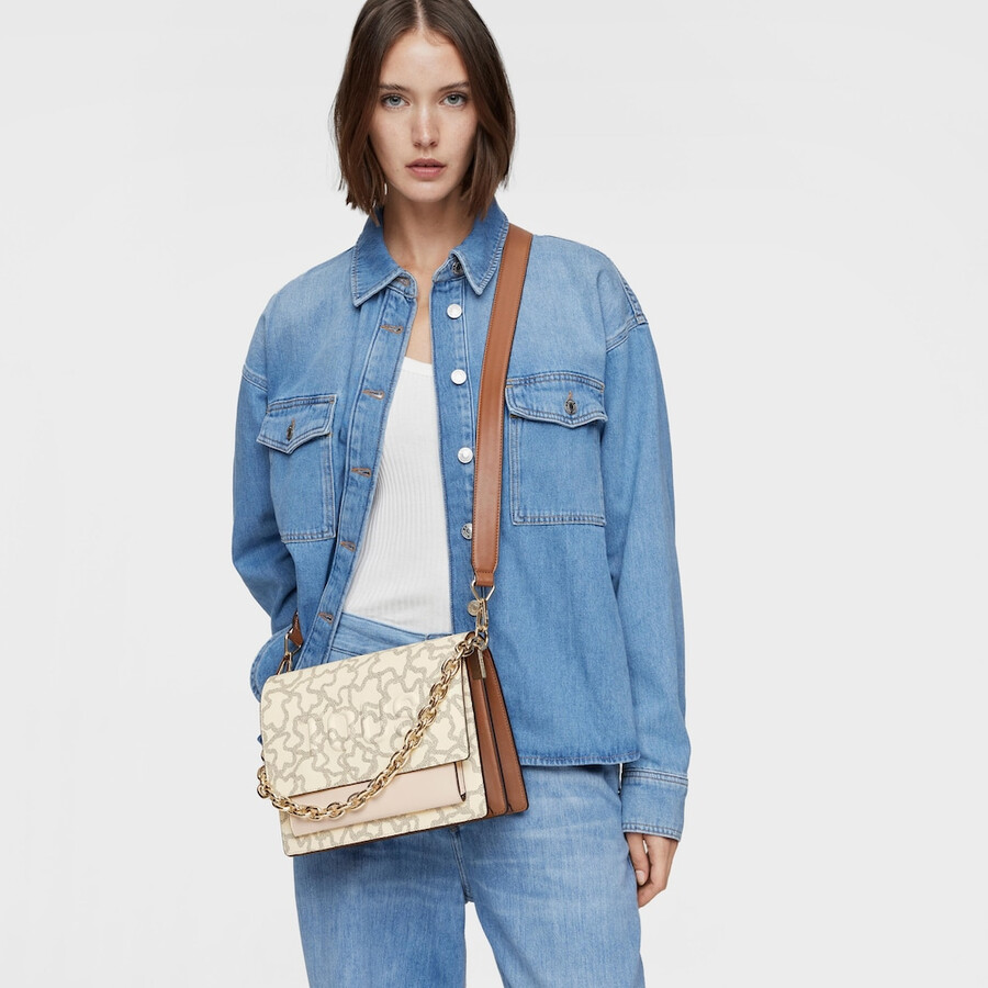 borsa a tracolla audree chain beige media kaos icon