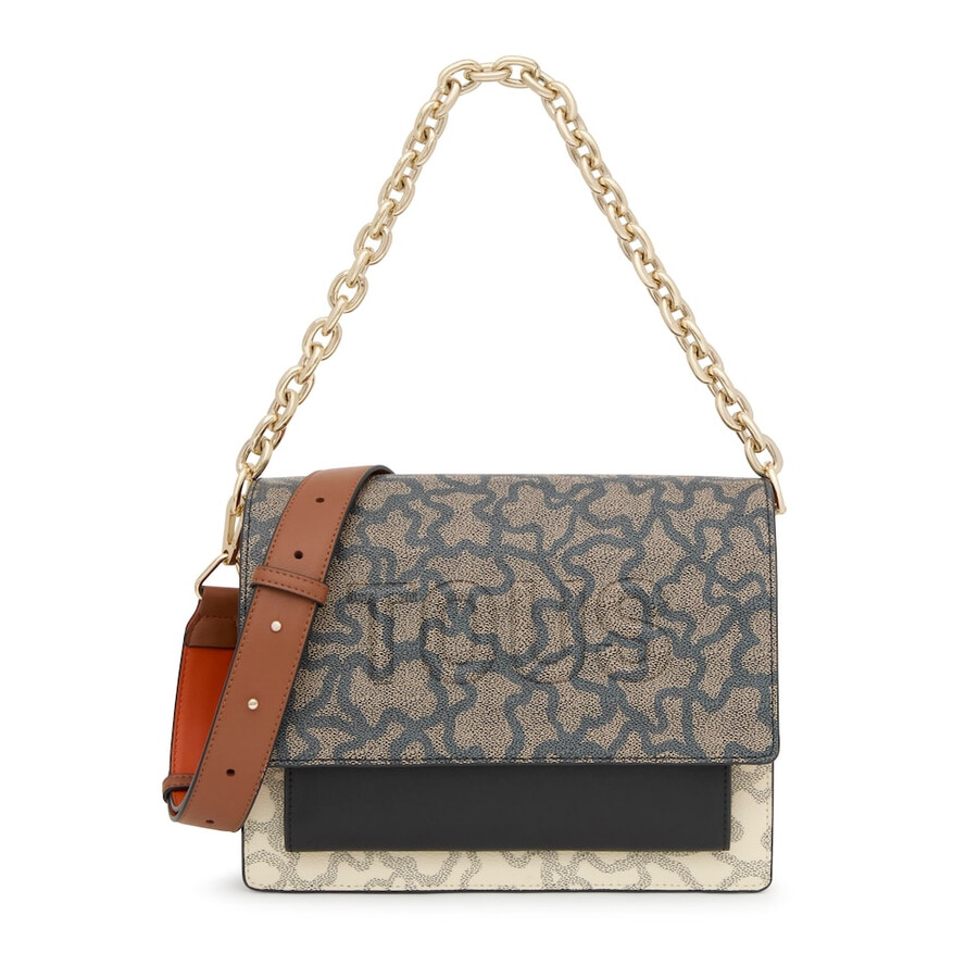 borsa a tracolla media audree chain nera e beige kaos icon