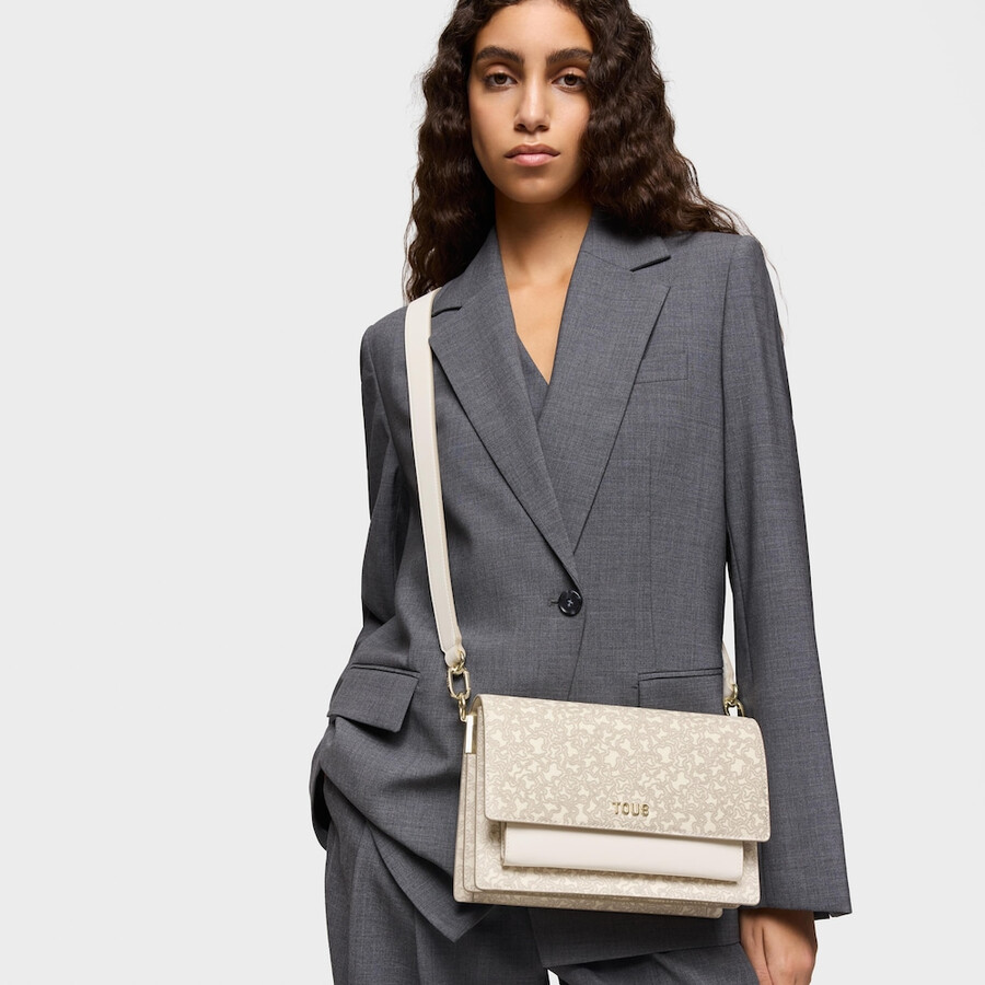 borsa a tracolla audree beige media kaos mini lines