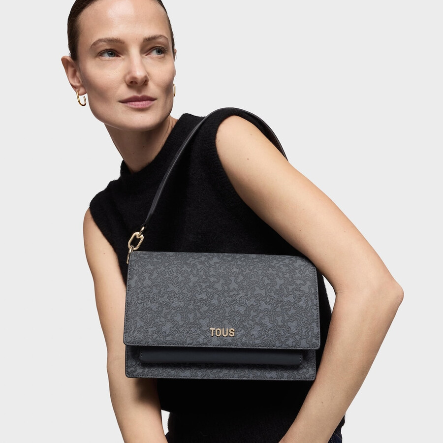 borsa a tracolla audree grigio scuro medio kaos mini lines