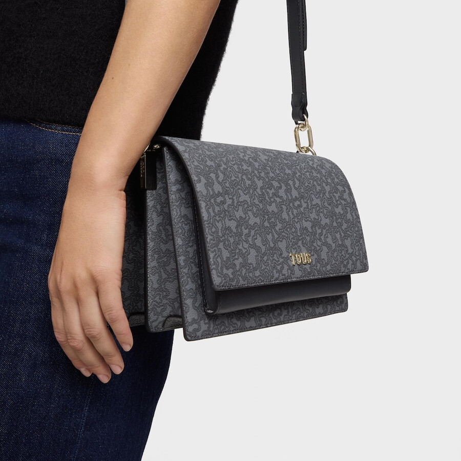 borsa a tracolla audree grigio scuro medio kaos mini lines