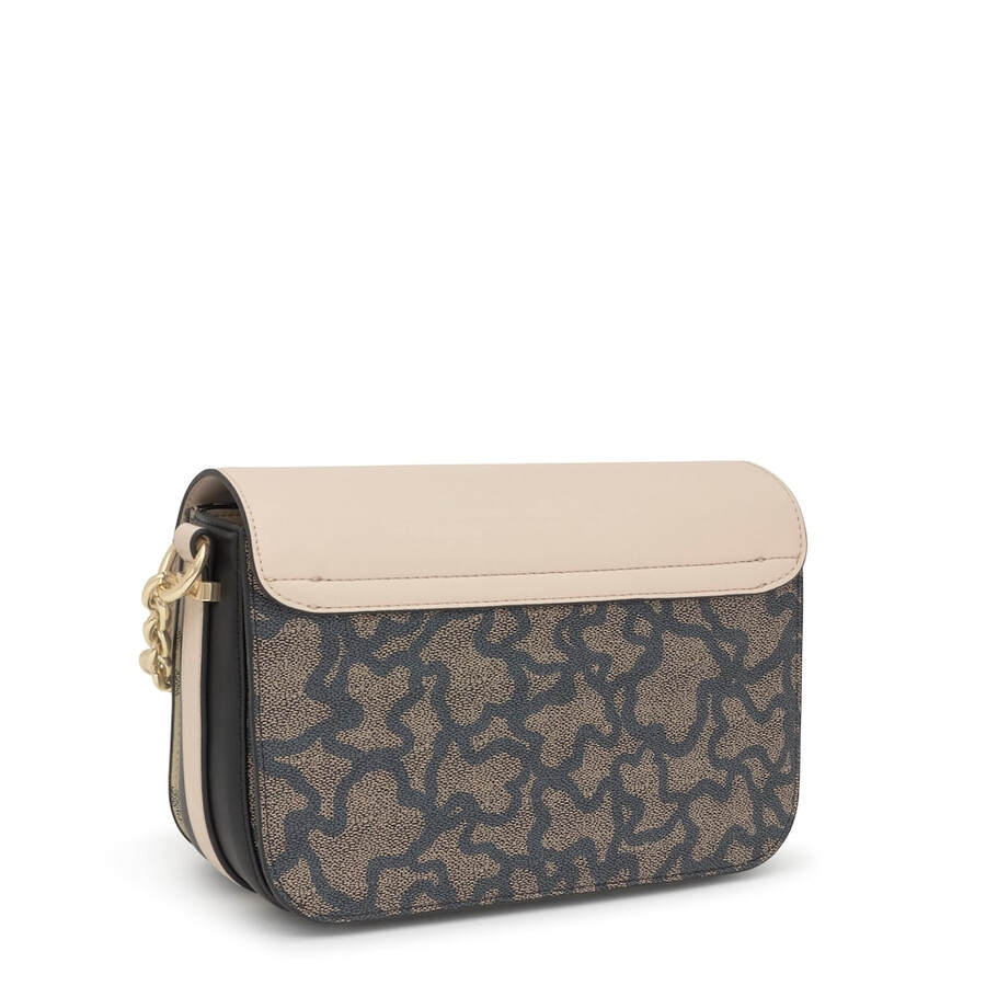 borsa a tracolla media con catena nera e beige kaos icon
