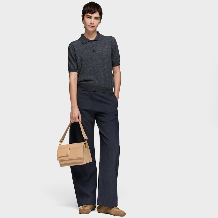 borsa a tracolla media color sabbia tous audree pockets