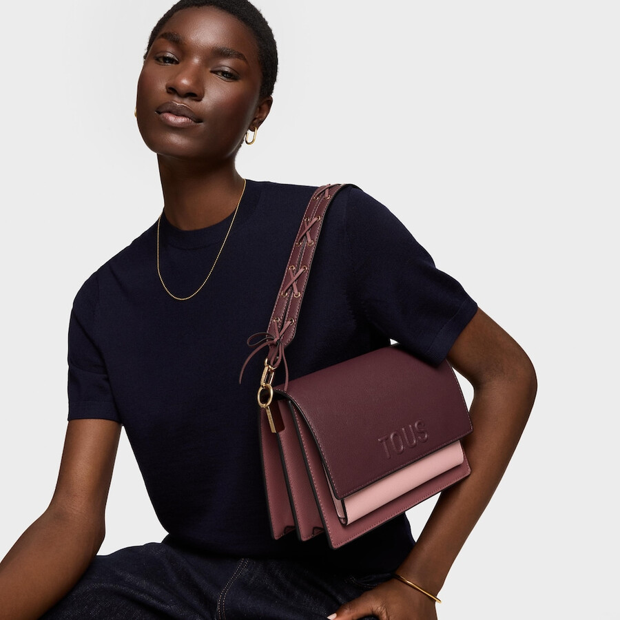 borsa a tracolla media bordeaux tous audree saffiano