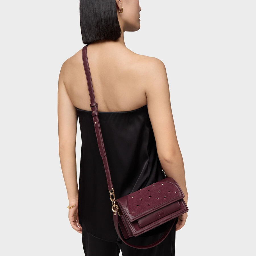 piccola borsa a tracolla color bordeaux tous audree strass