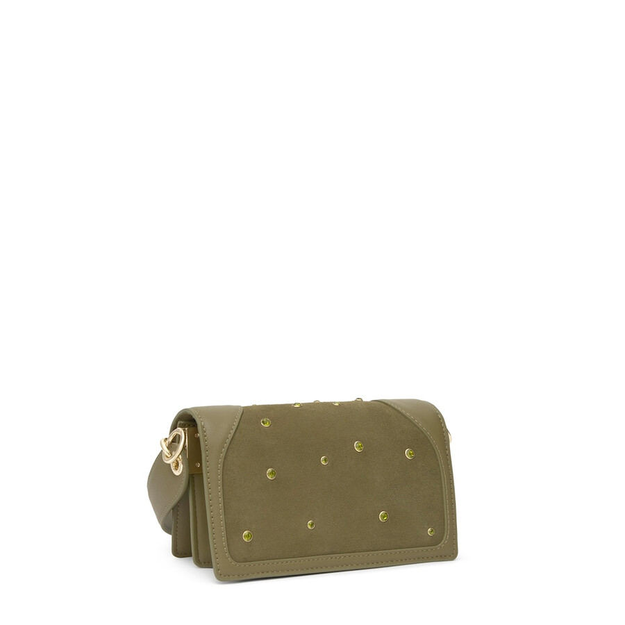 piccola borsa a tracolla verde oliva tous audree strass