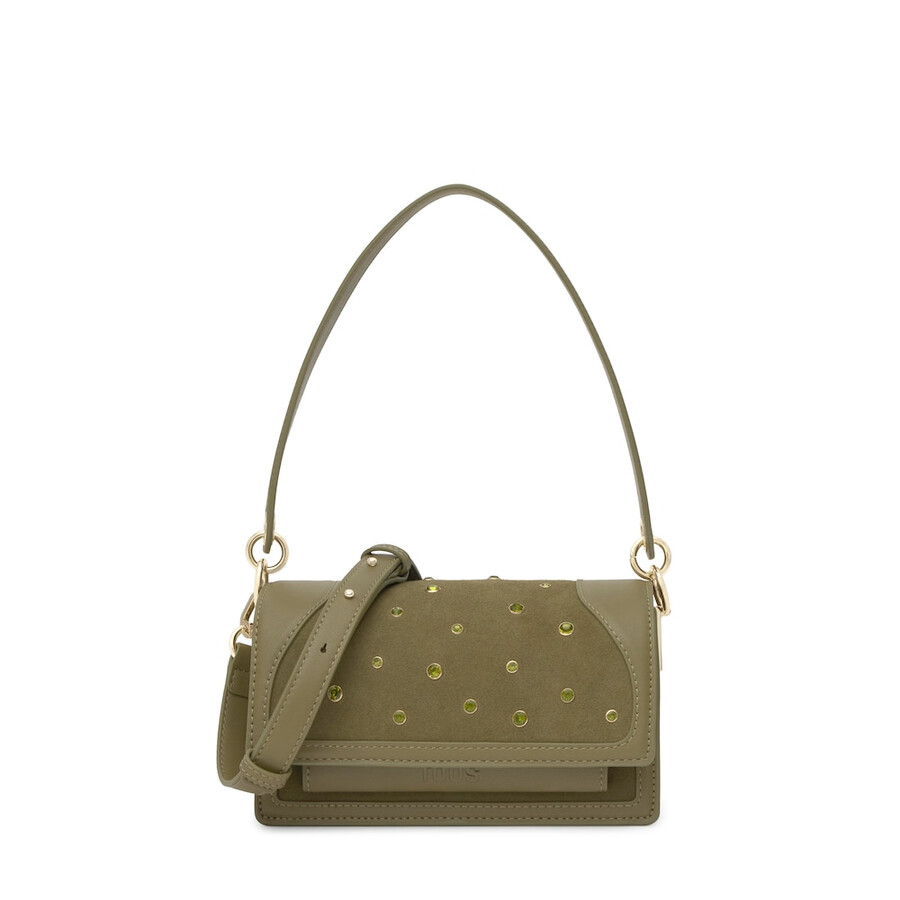 piccola borsa a tracolla verde oliva tous audree strass