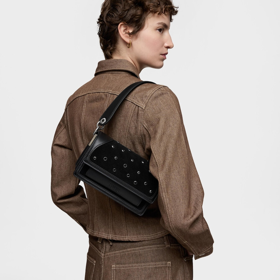 piccola borsa a tracolla nera tous audree strass