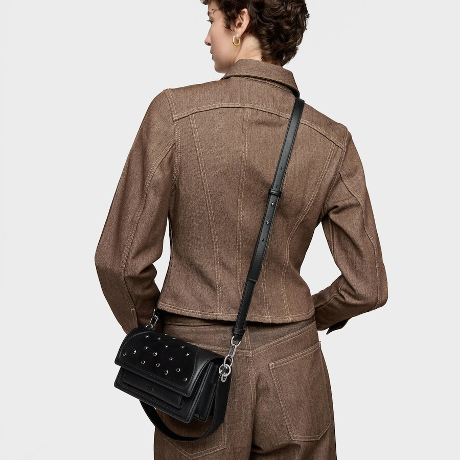 piccola borsa a tracolla nera tous audree strass