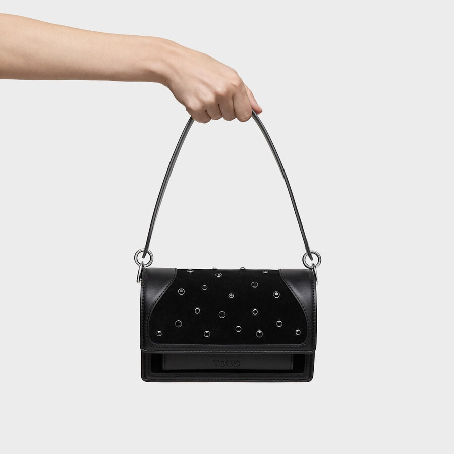 piccola borsa a tracolla nera tous audree strass