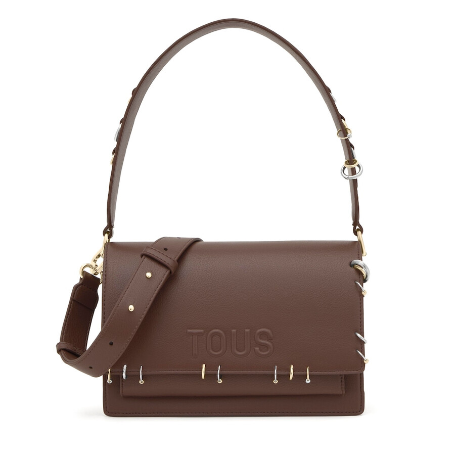 borsa a tracolla marrone media tous orecchini audrey
