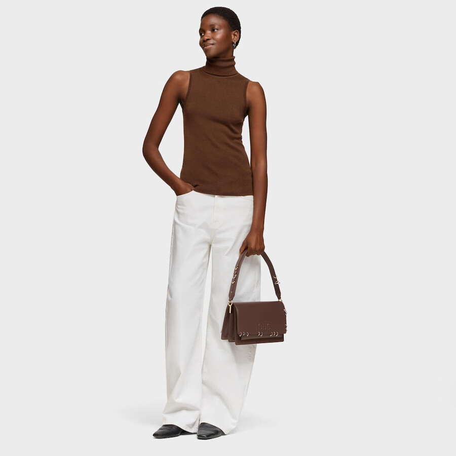 borsa a tracolla marrone media tous orecchini audrey