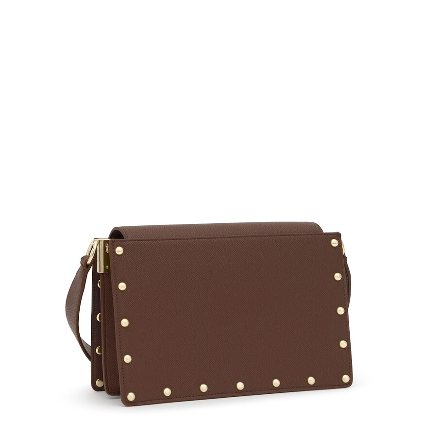 borsa a tracolla marrone media tous audree studs