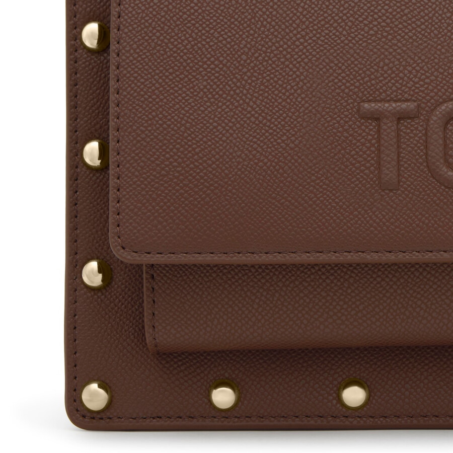 borsa a tracolla marrone media tous audree studs