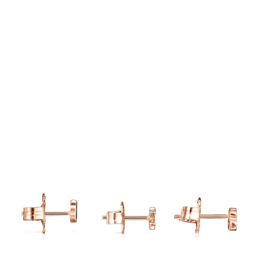 confezione di orecchini con motivo tous in argento vermeil rosa con spinelli da 044 a 051 cm
