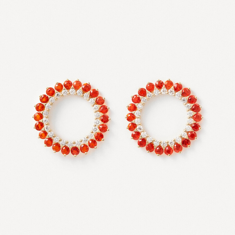 orecchini in oro con diamanti e opali a forma di fiamma tous atelier