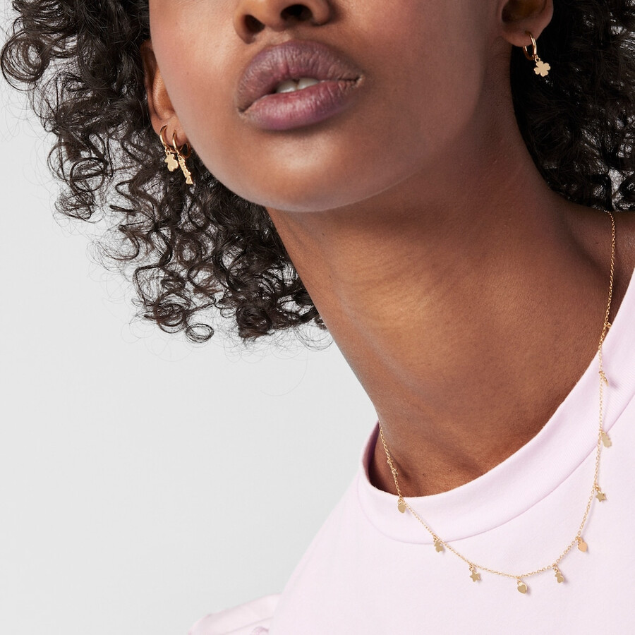 set di orecchini a cerchio tous good vibes in argento vermeil