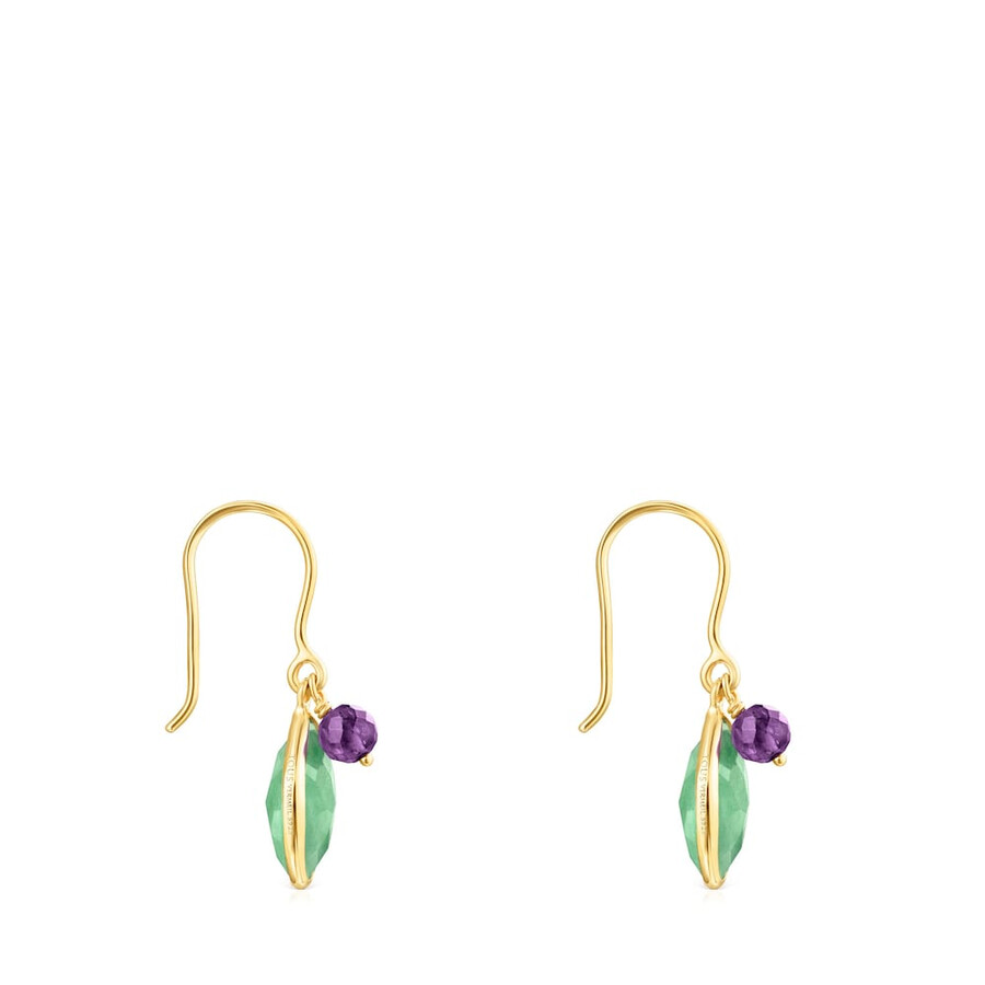 orecchini tous good vibes in argento vermeil con avventurina e ametista