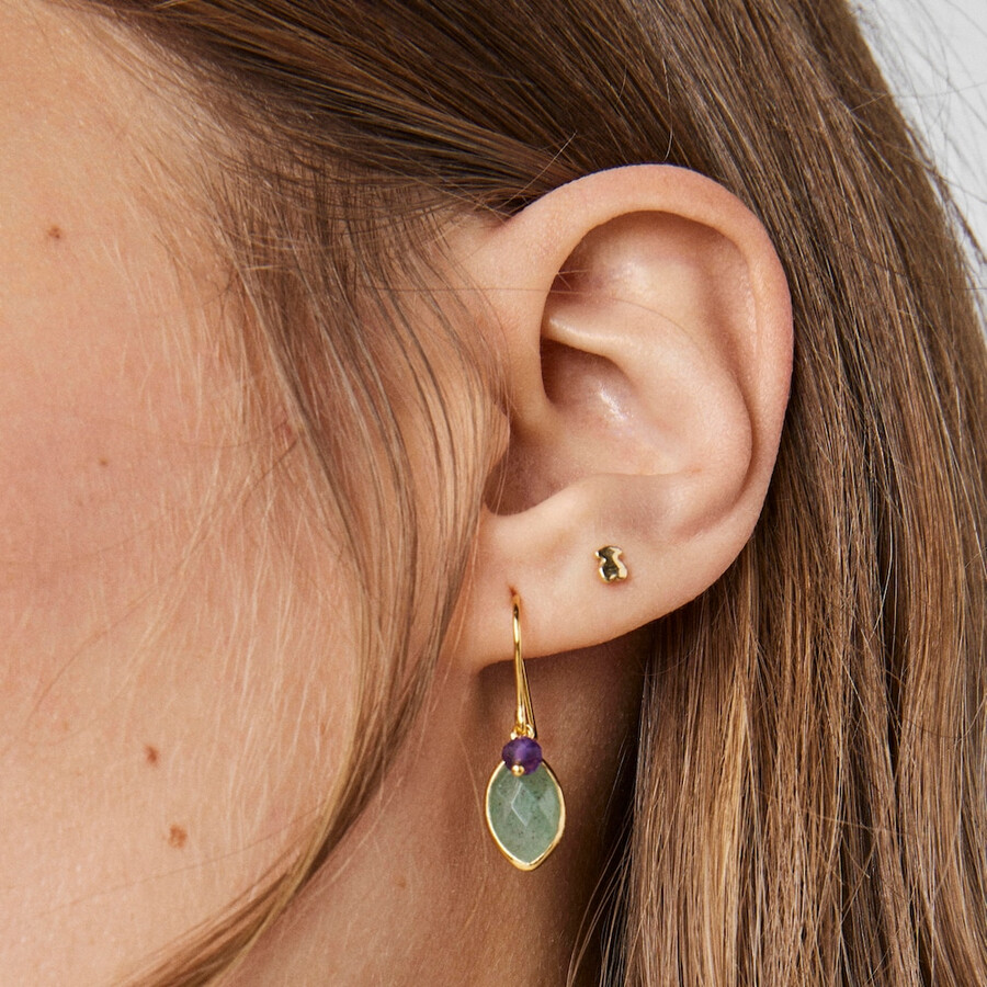 orecchini tous good vibes in argento vermeil con avventurina e ametista