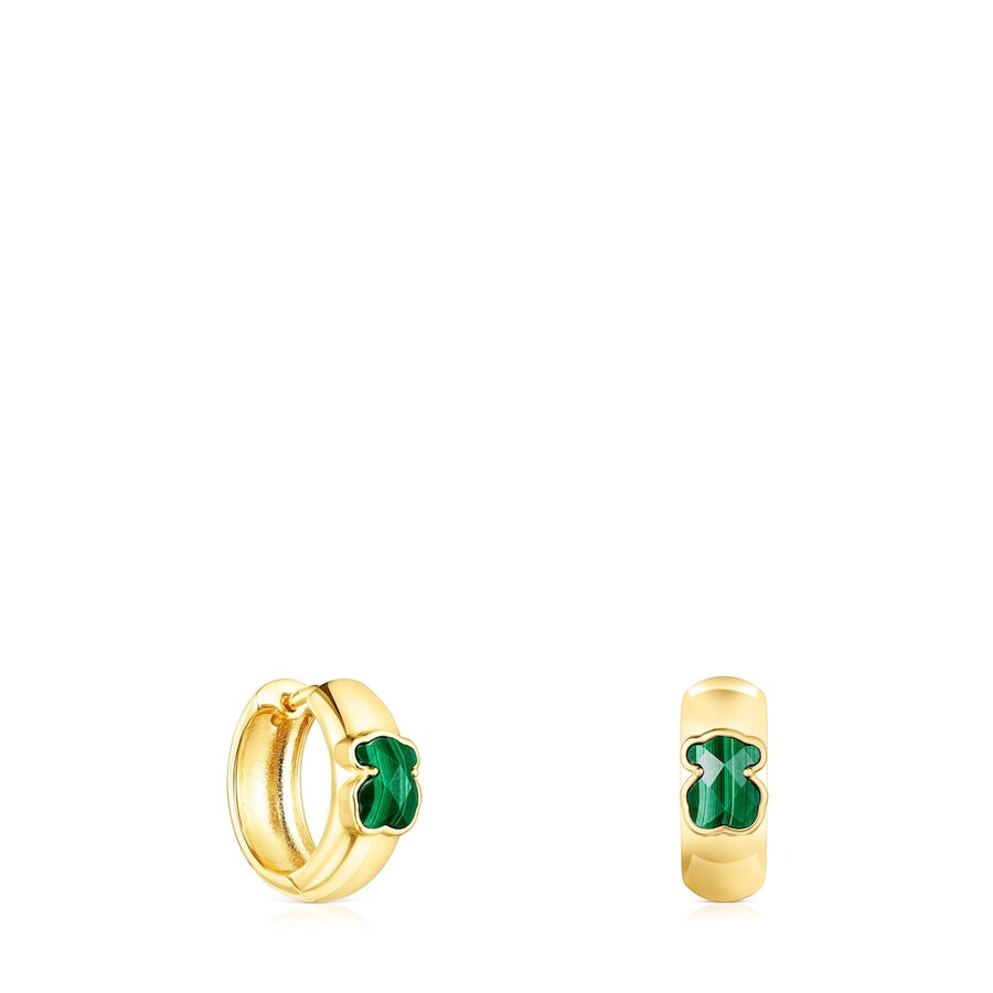 piccoli orecchini in argento vermeil e malachite icon color