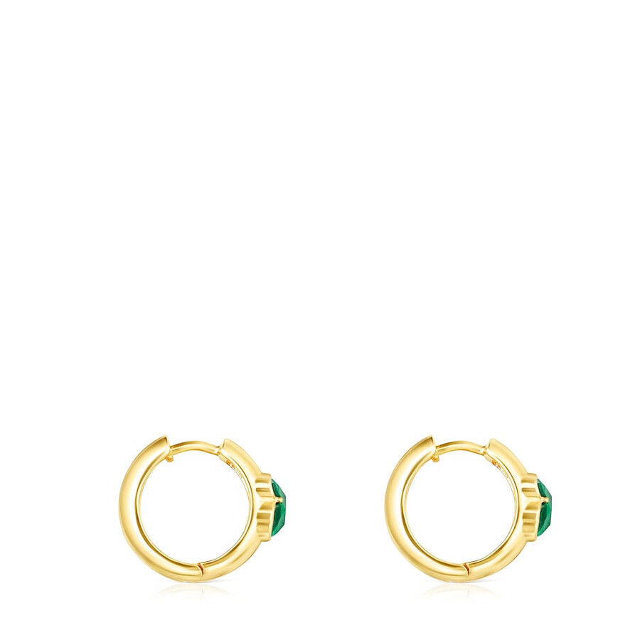 piccoli orecchini in argento vermeil e malachite icon color