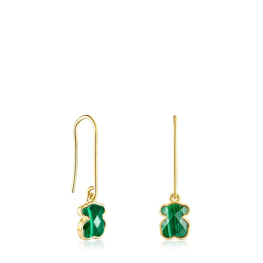orecchini lunghi in argento vermeil e malachite icon color