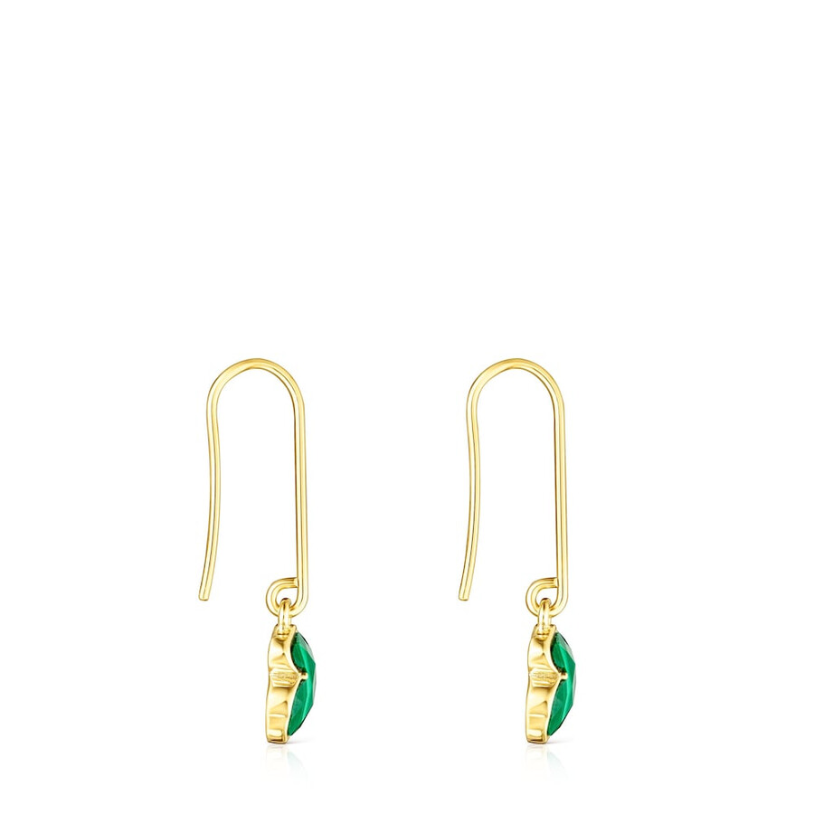 orecchini lunghi in argento vermeil e malachite icon color