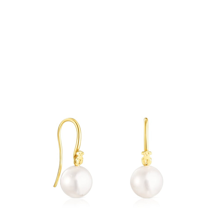 orecchini corti in argento vermeil lucido con perla