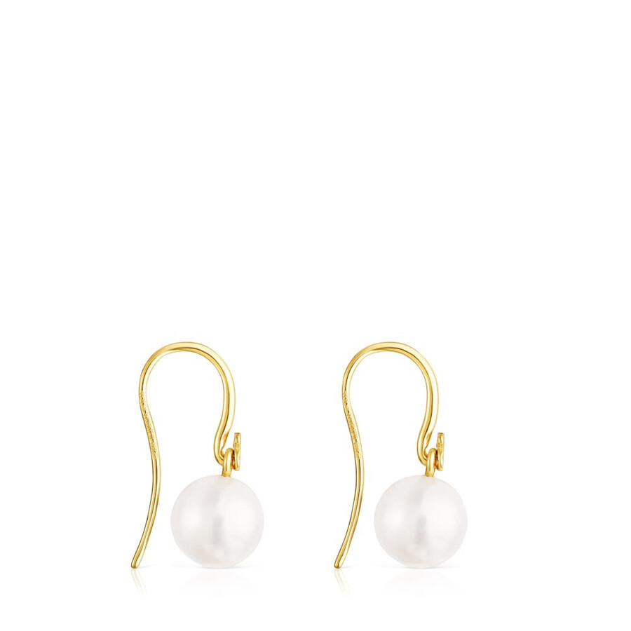 orecchini corti in argento vermeil lucido con perla