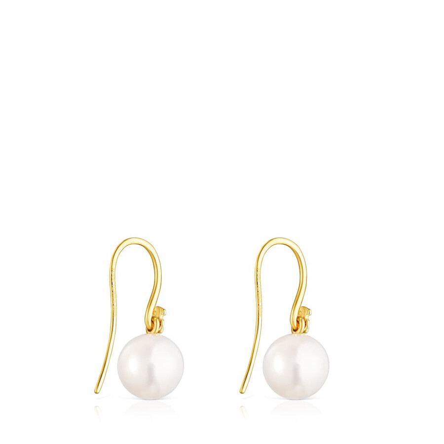orecchini corti in argento vermeil lucido con perla