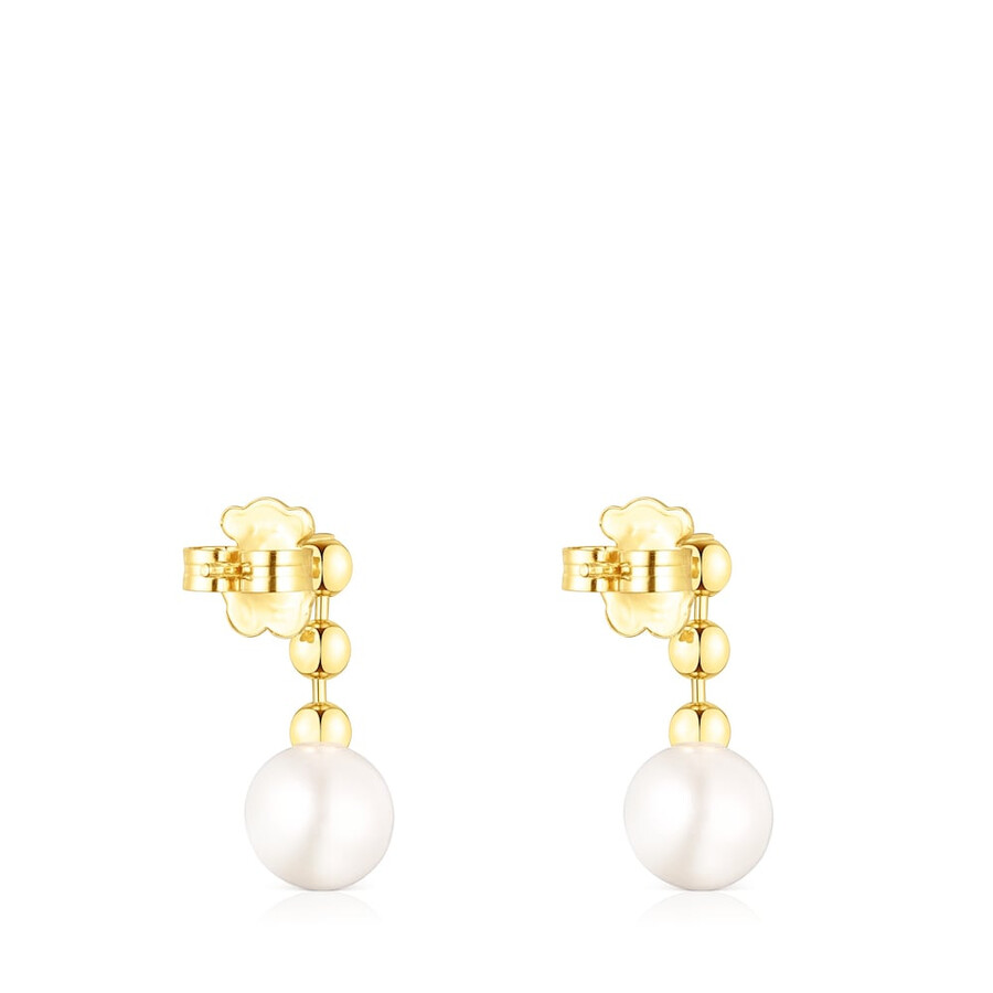 orecchini corti in argento vermeil lucido con perla