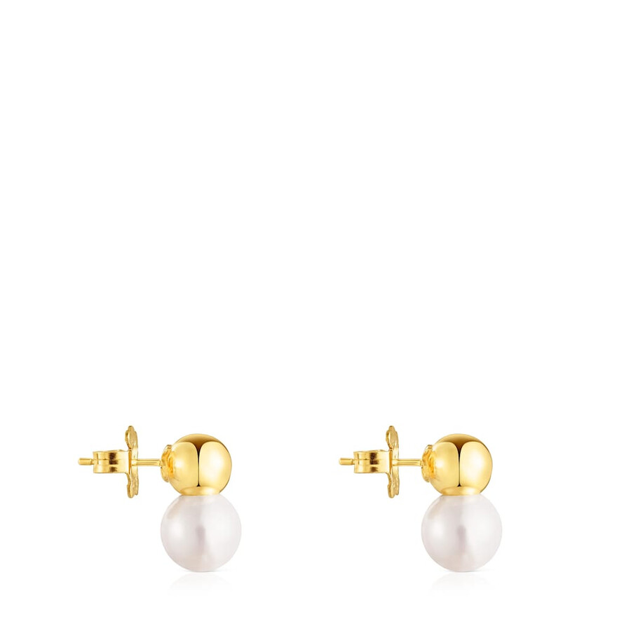 orecchini in argento vermeil lucido con grande perla